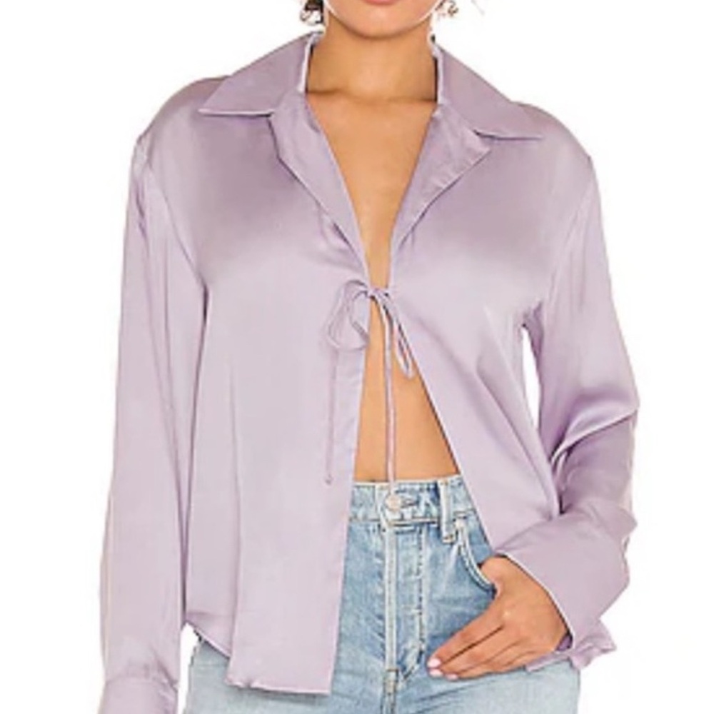 Song of Style Lilac Satin Blouse